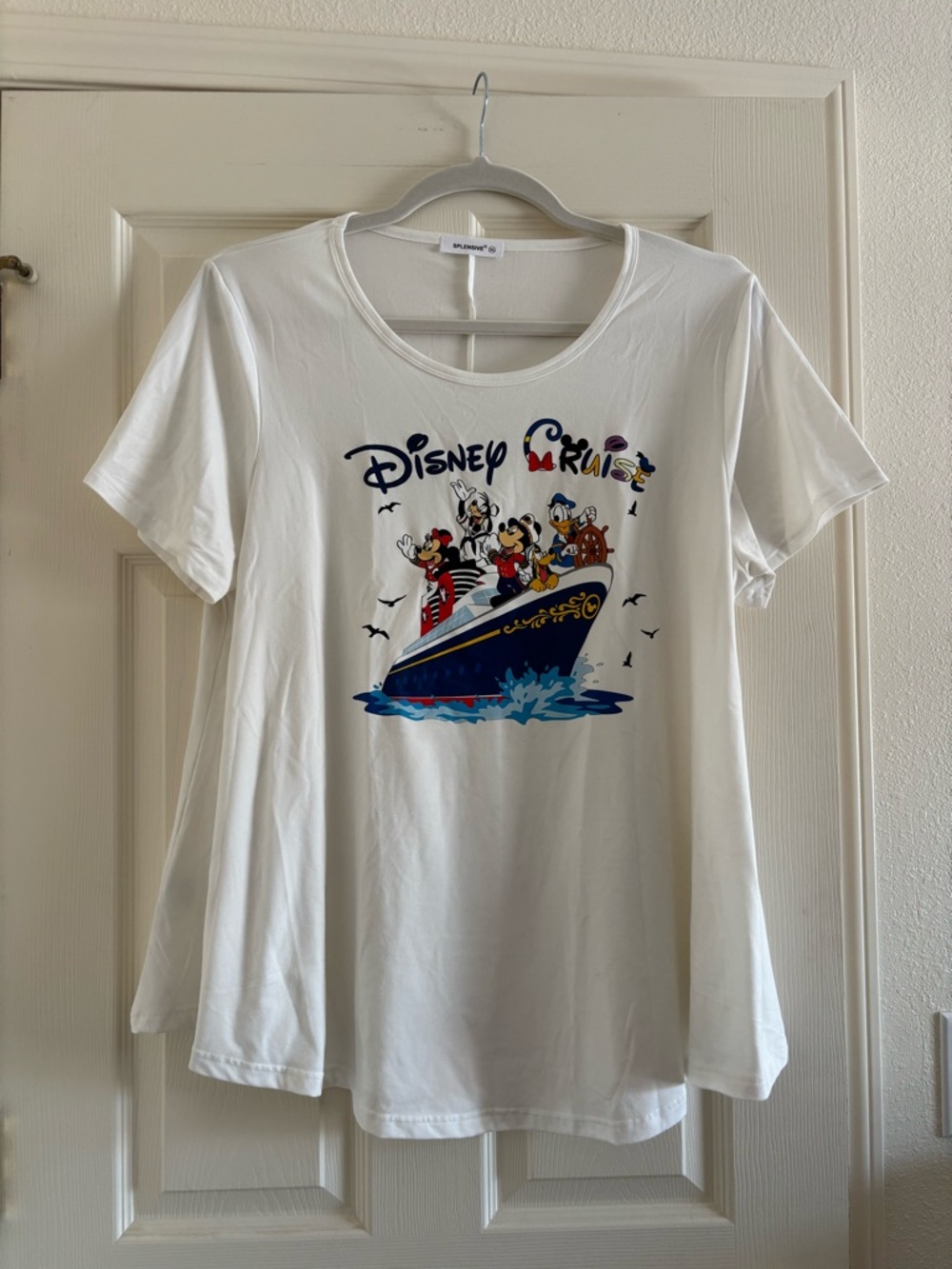 Disney Cruise White Short Sleeve Tee with Mickey & Friends Graphic